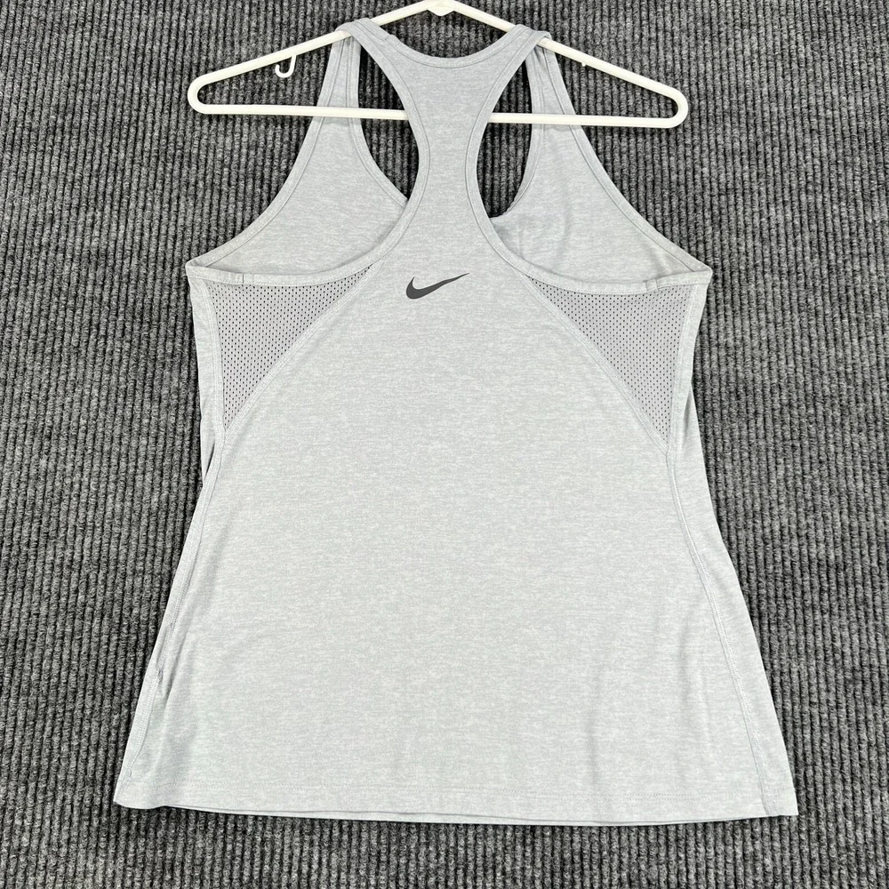 Nike Tank Top Shirt Womemsn Medium Gray Sleeveless Training Dri Fit Gym Run